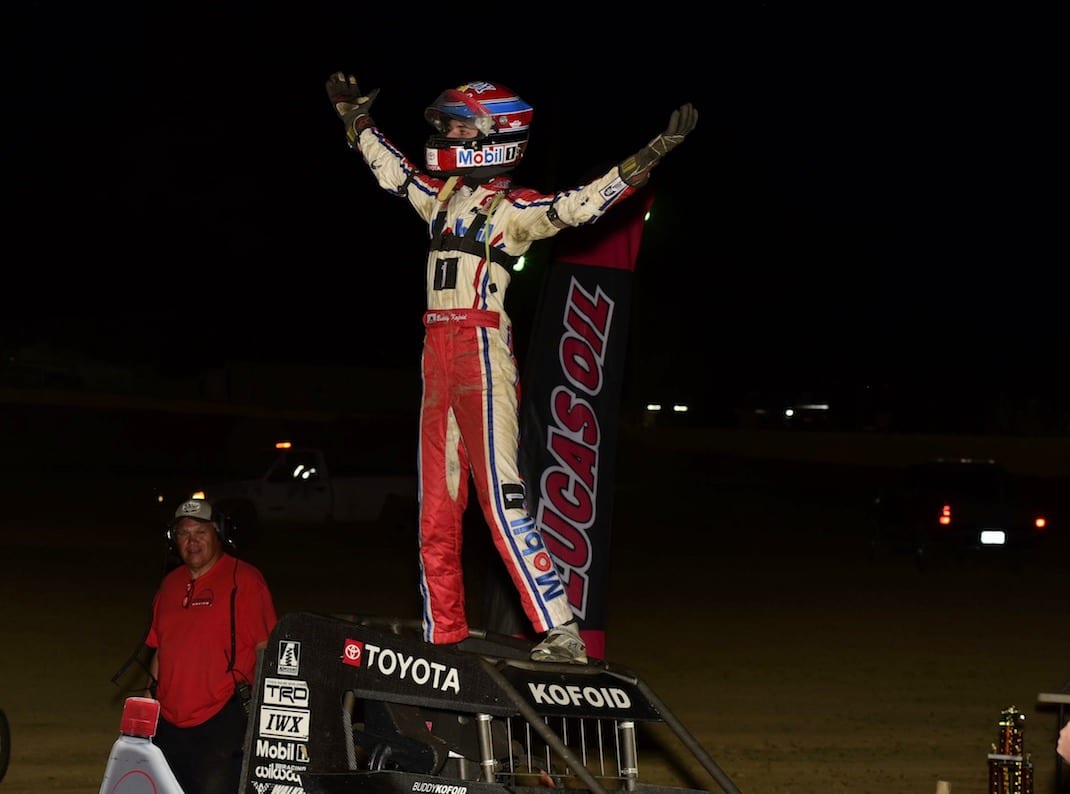 Buddy Kofoid in victory lane at Charleston Speedway. (Mark Funderburk photo)