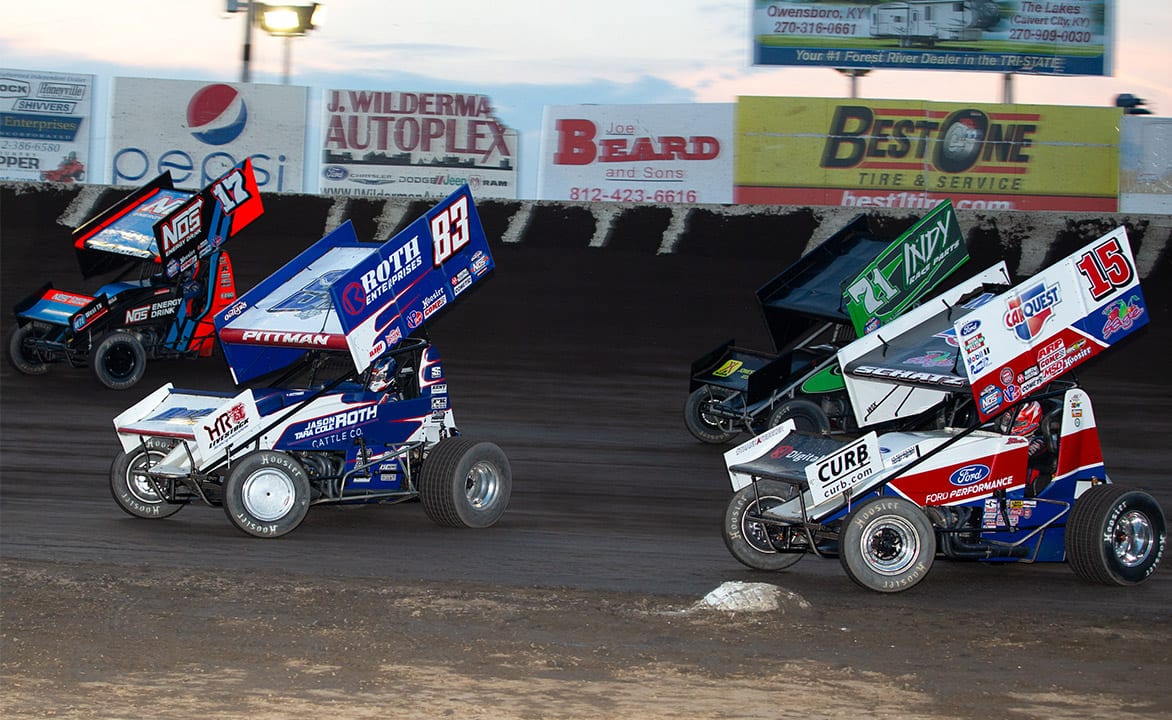 The World of Outlaws will include Elimination Showdowns for Thursday's two-division program at Cedar Lake Speedway. (Trent Gower photo)