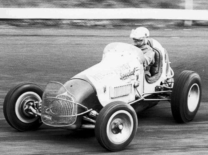 Tommy Hinnershitz in 1954 at Reading Fairgrounds Speedway.