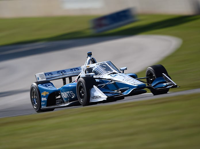 Josef Newgarden looked well on his way to victory on Saturday at Road America until a bad pit stop derailed his day. (IndyCar Photo)