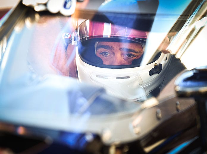 Jimmie Johnson turned his first laps in an Indy car Tuesday at Indianapolis Motor Speedway. (IndyCar Photo)
