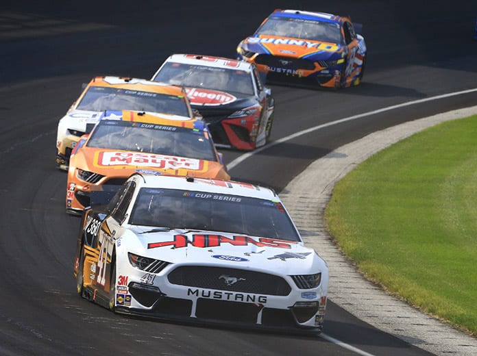 Cole Custer (41) earned the first top-five finish of his NASCAR Cup Series career on Sunday afternoon at Indianapolis Motor Speedway. (HHP/Jim Fluharty Photo)