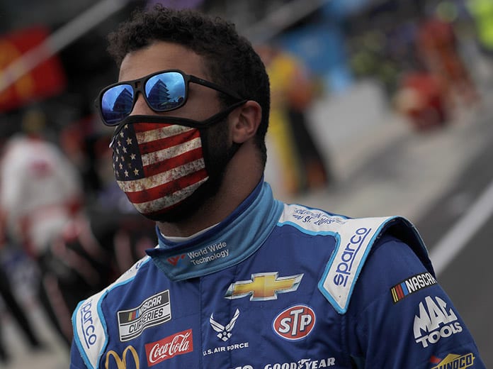 Bubba Wallace was the target of a tweet from President Donald J. Trump on Monday morning. (HHP/Andrew Coppley Photo)