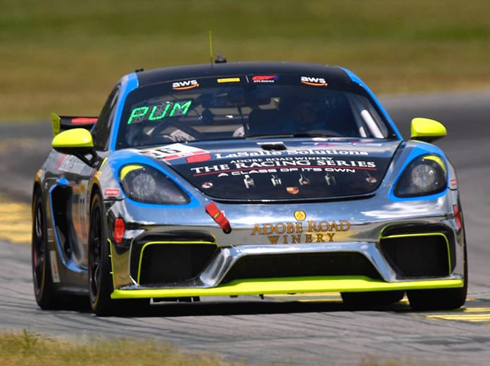 Spencer Pumpelly led every lap of Friday's Pirelli GT4 America event at Virginia Int'l Raceway.