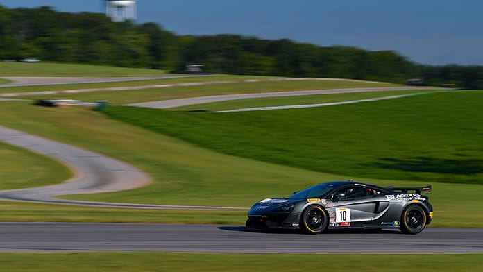 Michael Cooper raced to victory in Saturday's GT4 America Sprint race at Virginia Int'l Raceway.