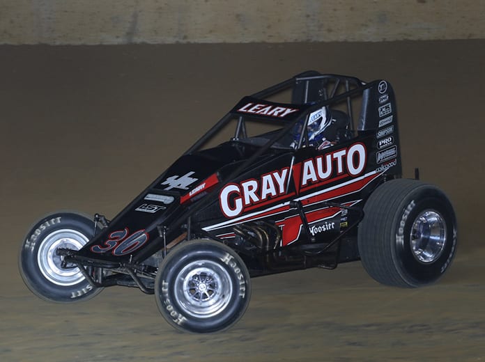 C.J. Leary raced to his second-straight Indiana Sprint Week victory Sunday at Lawrenceburg Speedway. (Neil Cavanah Photo)