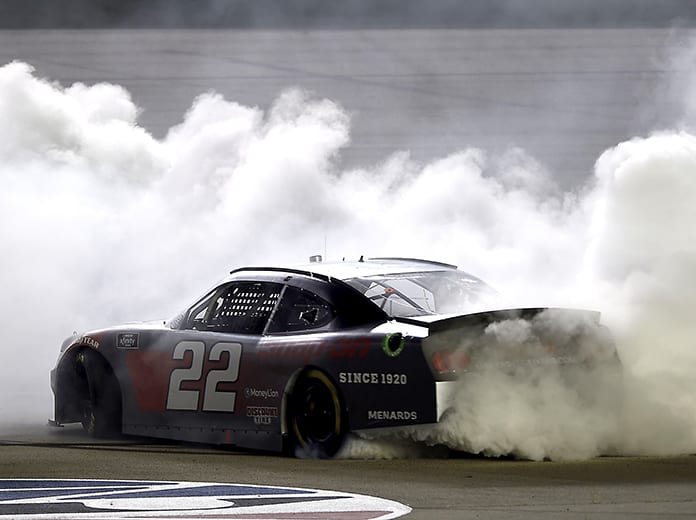 Austin Cindric put on a clinic to win his second NASCAR Xfinity Series race in as many days on Friday at Kentuckiy Speedway. (Jared C. Tilton/Getty Images Photo)