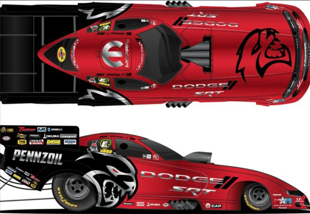 The cars driven by Matt Hagan and Leah Pruett will sport Hellcat Redeye schemes in NHRA competition for the next two events.