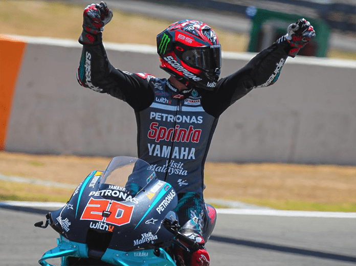 Fabio Quartararo earned his first MotoGP victory on Sunday in Spain. (MotoGP Photo)