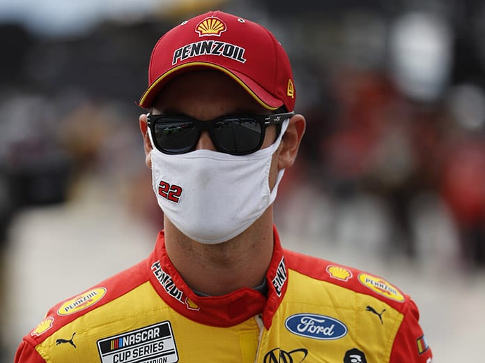 Joey Logano will start from the pole for Saturday's NASCAR Cup Series race at Michigan Int'l Speedway. (HHP/Andrew Coppley Photo)