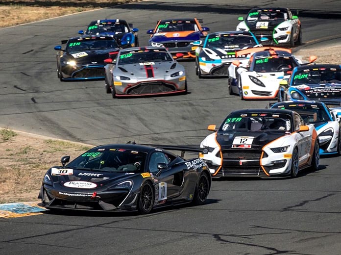 Michael Cooper leads the field Sunday at Sonoma Raceway.