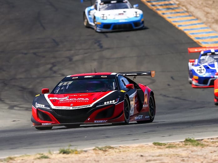 Shelby Blackstock and Trent Hindman drove the Racers Edge Motorsports Acura NSX to victory Sunday afternoon at Sonoma Raceway.