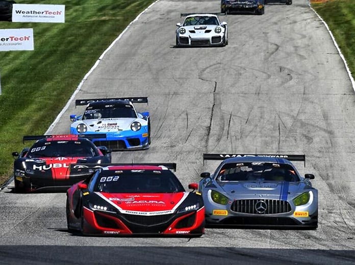 Trent Hindman and Shelby Blackstock topped Saturday's GT World Challenge America event at Road America.