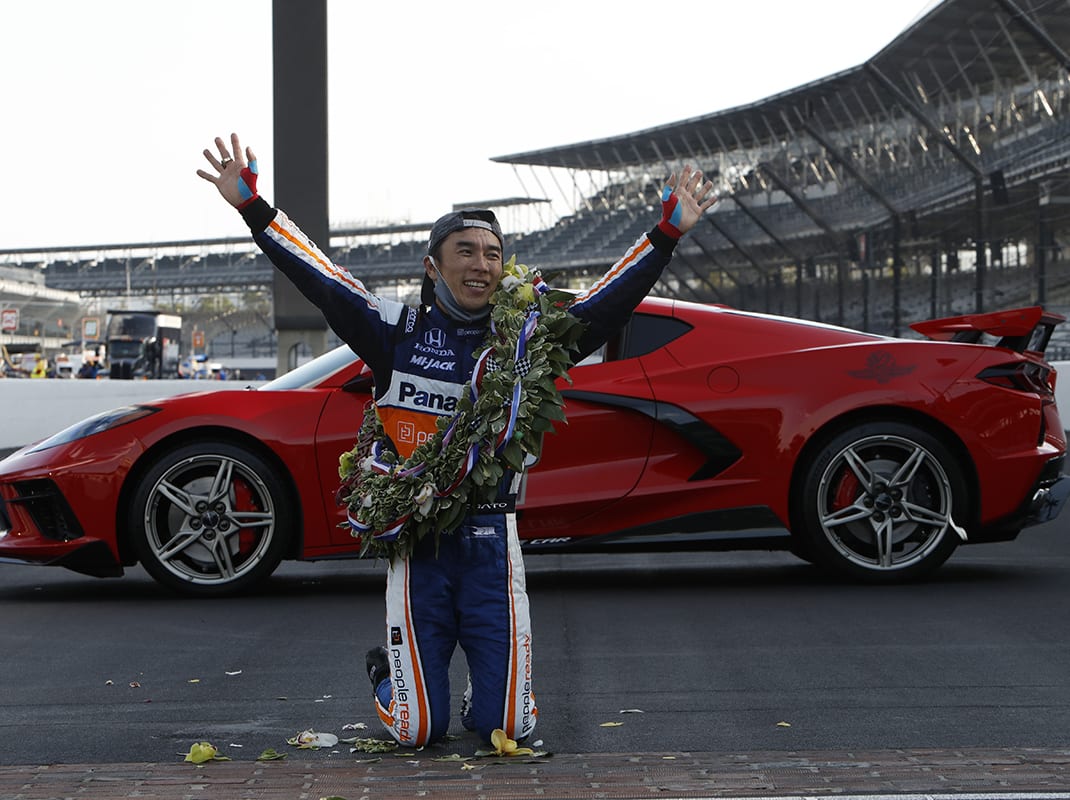 Takuma Sato 2020 Indy 500 winner (IndyCar Photo)