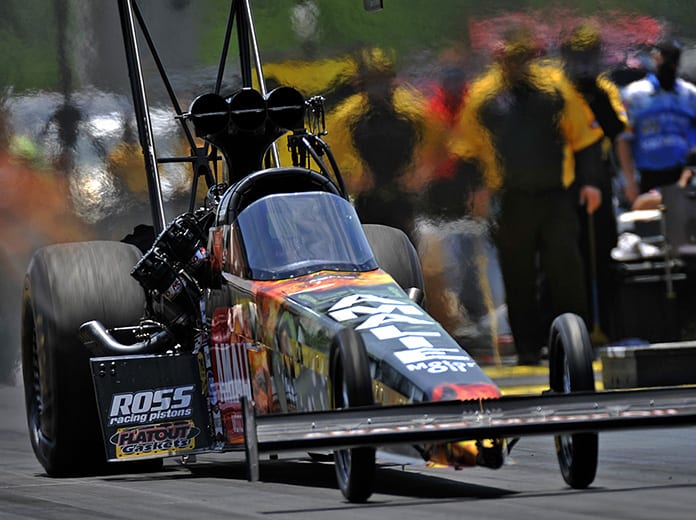 Terry McMillen earned his first No. 1 qualifier in Top Fuel competition Saturday at Lucas Oil Raceway. (Shawn Crose Photo)