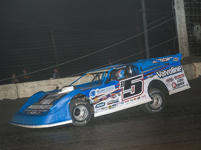Brandon Sheppard earned his fourth DIRTcar Summer Nationals victory in six days Sunday at Lincoln Speedway. (Brendon Bauman Photo)