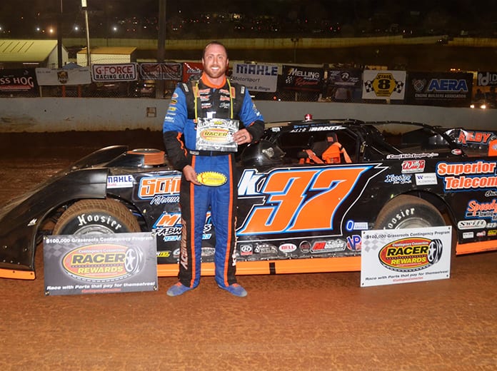 Drew Kennedy captured his first Crate Late Model feature win of the season Saturday at Volunteer Speedway. (Randall Perry Photo)