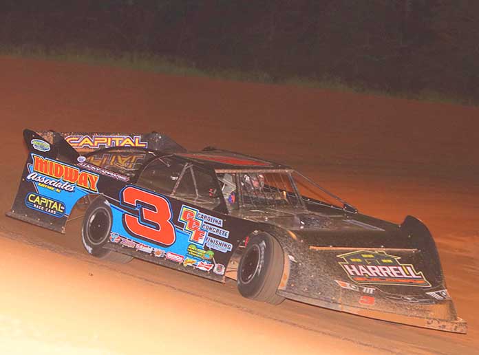 Shaun Harrell won the late model feature Saturday at Lake View Motor Speedway.