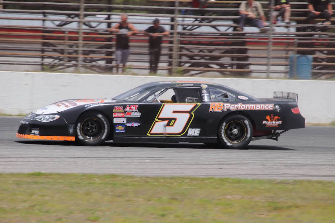 Dillon Moltz, seen here earlier this year at Oxford Plains Speedway, took control down the stretch at White Mountain Motorsports Park to earn the win and $10,000 payday in the ACT Midsummer Classic 250. (Daniel Holben photo)
