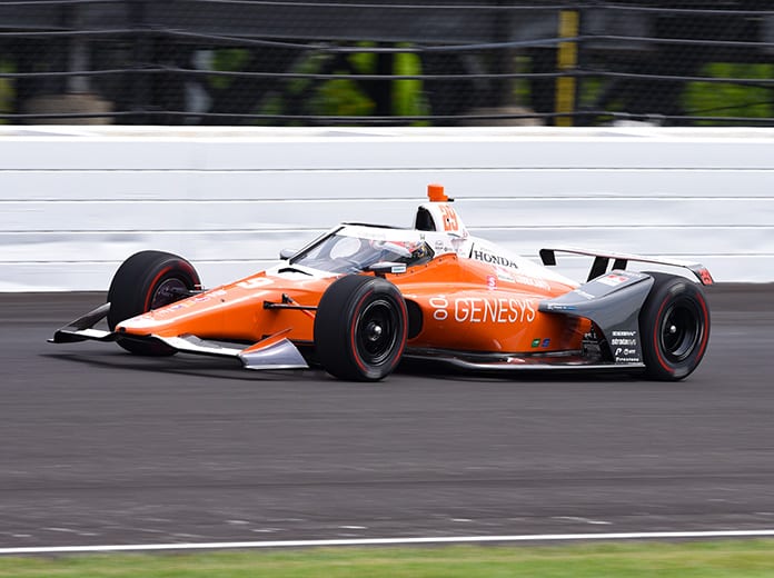 James Hinchcliffe topped the practice charts on the opening day of Indianapolis 500 practice on Wednesday afternoon. (IndyCar Photo)