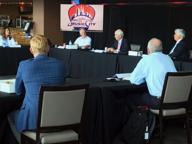 NTT IndyCar Series owner Roger Penske met with executives of the proposed Music City Grand Prix in Nashville, Tenn., earlier this week. (MCGP Photo)