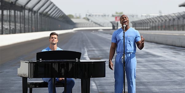 The Singing Surgeons, Dr. Elvis Francois and Dr. William Robinson, will be a part of the pre-race festivities for the Indianapolis 500 on Sunday.