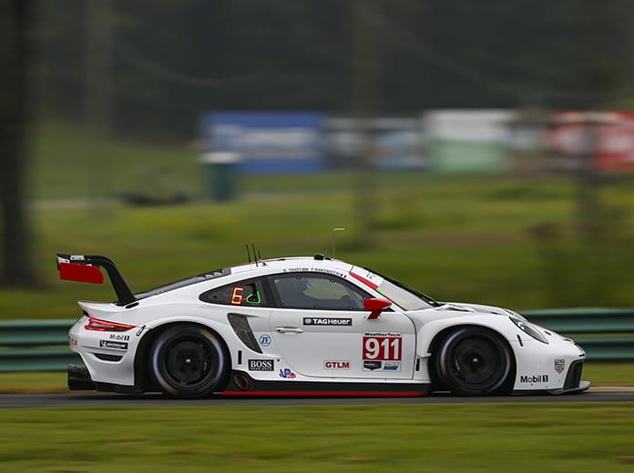Fred Makowiecki claimed the pole for the Michelin GT Challenge at Virginia Int'l Raceway on Friday. (IMSA Photo)