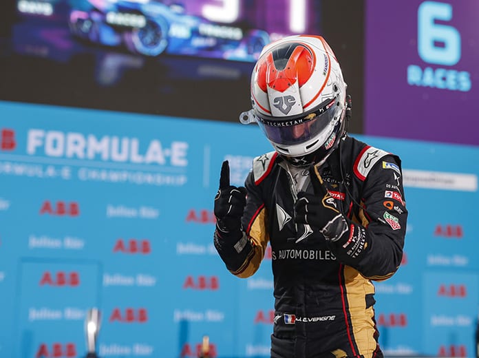 Jean-Eric Vergne won Sunday's Formula E event in Berlin. (Sam Bloxham / LAT Images Photo)