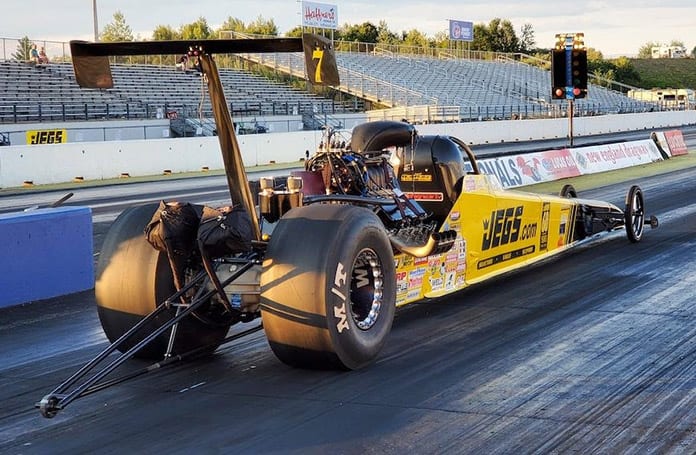 Mike Coughlin was the low qualifier in the Top Dragster division Saturday at the JEGS SPORTSnationals.