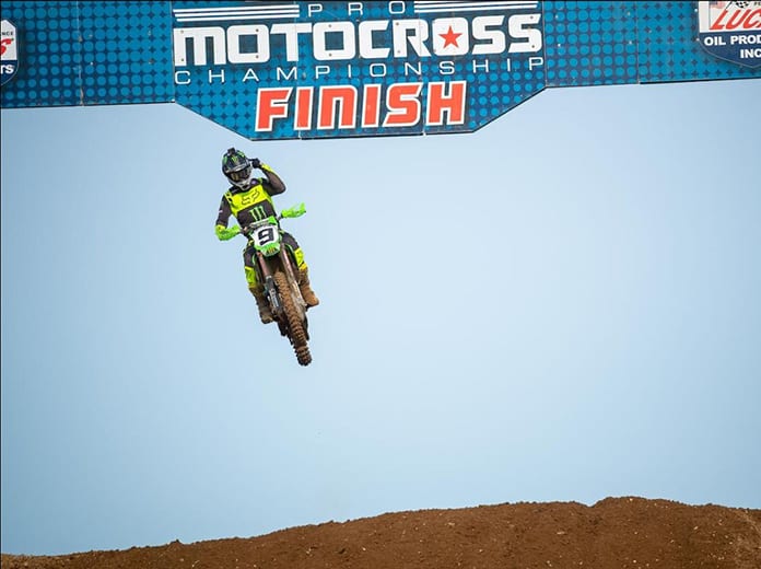 Adam Cianciarulo captured his first overall Lucas Oil Pro Motocross 450 class victory Monday at RedBud MX. (Align Media Photo)