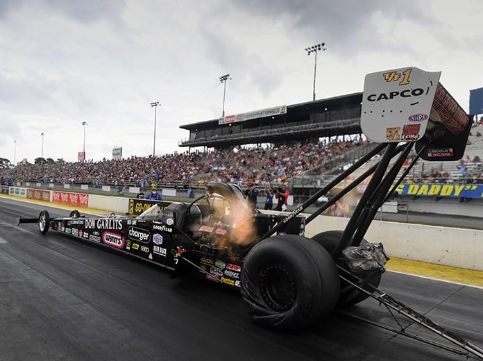 Steve Torrence paid tribute to Don Garlits with a victory in Sunday's Gatornationals at Gainesville Raceway. (NHRA Photo)
