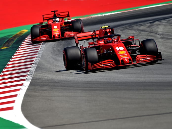 The Ferrari entries of Charles Leclerc (16) and Sebastian Vettel (5) are much slower than their Formula One rivals this year. (Ferrari Photo)