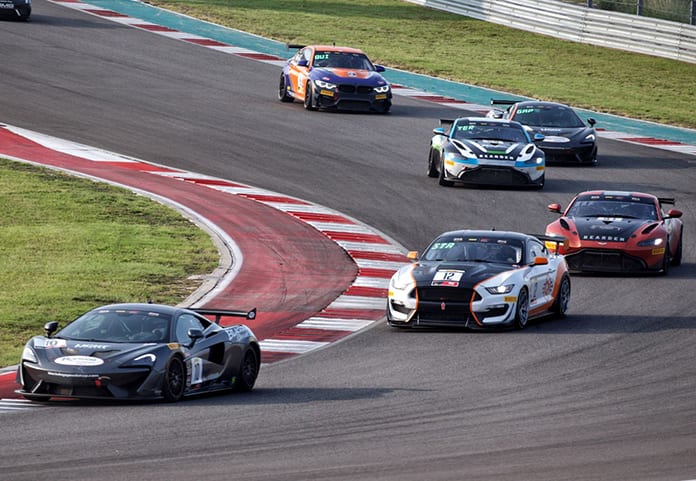 Michael Cooper leads the way during Sunday's Pirelli GT4 America Sprint Championship event at Circuit of the Americas.