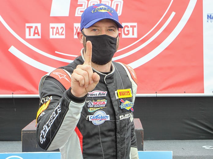 Esports star Tyler Kicera earned his first Trans-Am Series TA2 victory Saturday at Virginia Int'l Raceway.