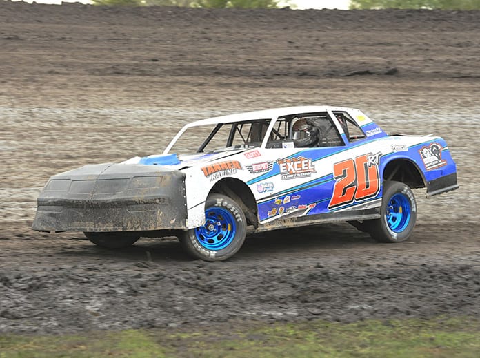 Ricky Thornton Jr. raced to victory in his stock car qualifier Saturday afternoon at the IMCA Speedway Motors Super Nationals at Boone Speedway. (Tom Macht Photo)
