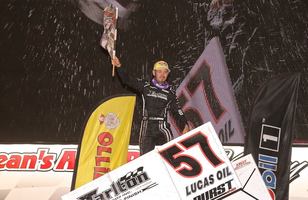 Kyle Larson won Saturday's Dirt Classic at Lincoln Speedway. (Dan Demarco photo)