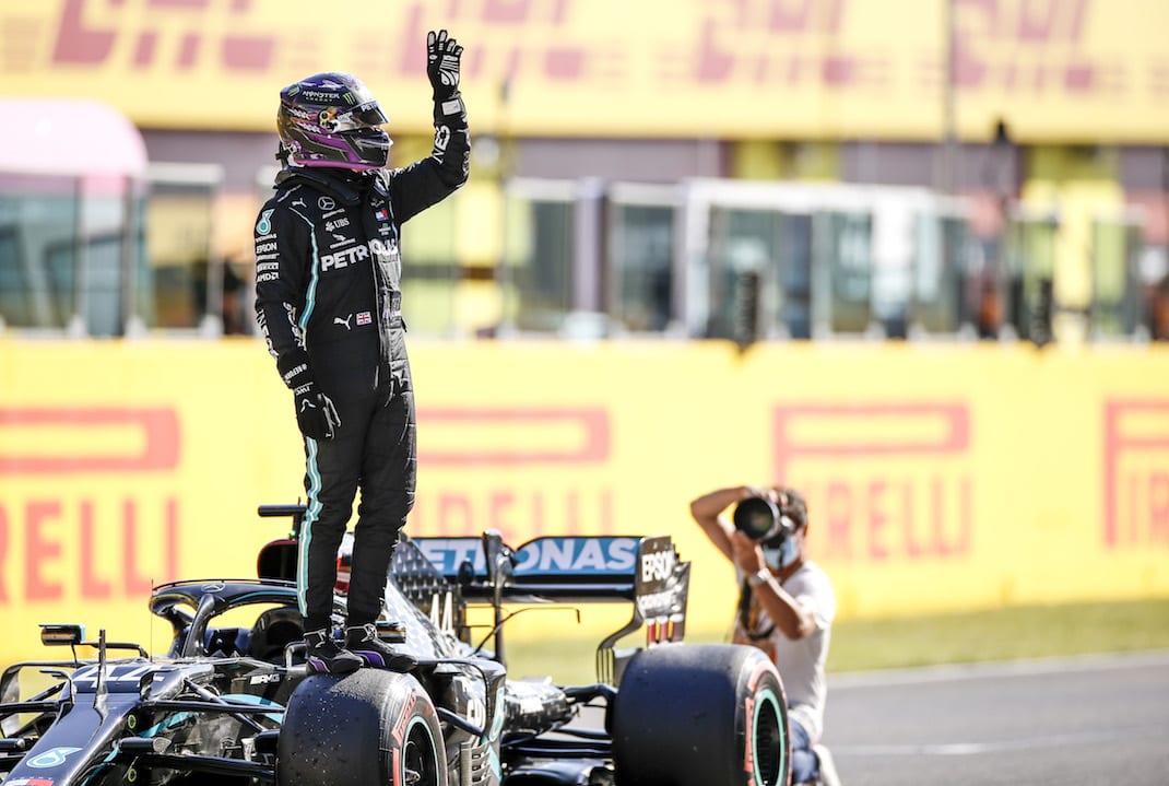 Lewis Hamilton claimed his 95th Formula One pole on Saturday. (Mercedes photo)