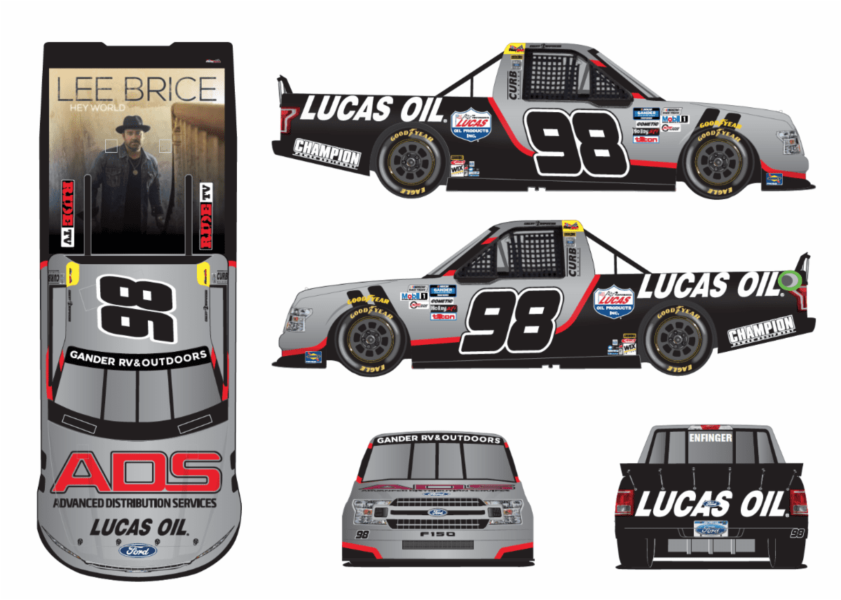 Advanced Distribution Services will make its NASCAR debut this weekend on the hood of Grant Enfinger's Ford F-150 at Bristol Motor Speedway.