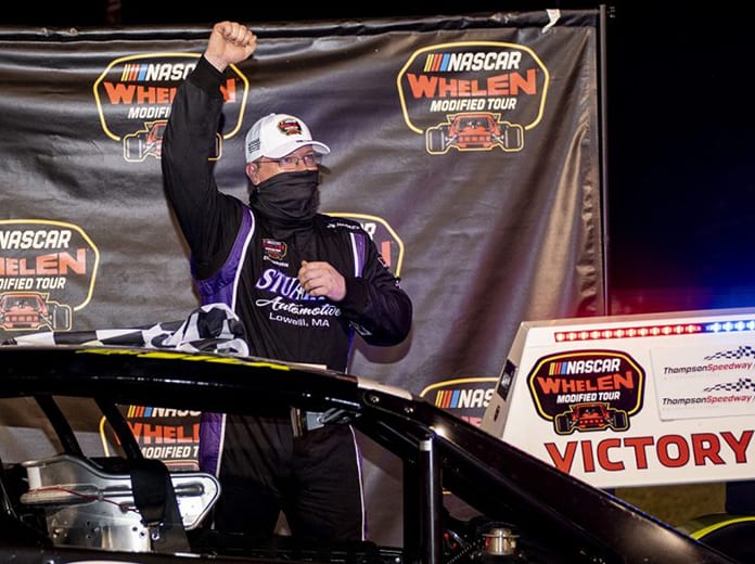 Ron Silk in victory lane Thursday at Thompson Speedway Motorsports Park. (Billie Weiss/NASCAR Photo)