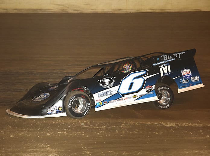 Kyle Larson will be back in a dirt late model for the World of Outlaws Morton Buildings Late Model Series Last Call at The Dirt Track at Charlotte. (Paul Arch Photo)