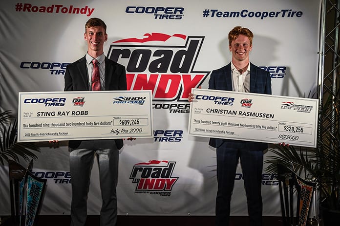 Sting Ray Robb and Christian Rasmussen were the big winners during the Road to Indy Awards Ceremony on Sunday.