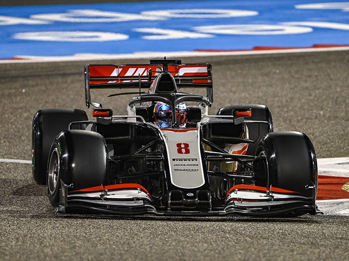 Romain Grosjean, shown here on Friday at the Bahrain Int'l Circuit, escaped serious injury following a violent crash Sunday at the start of tbe Bahrain Grand Prix. (Mark Sutton/Sutton Images Photo)