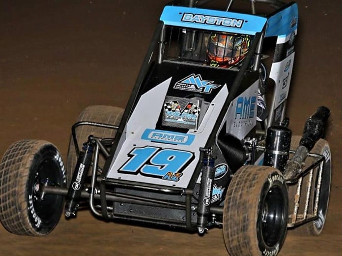 Spencer Bayston was fastest in midget practice for the Western World Championship. (Rich Forman Photo)