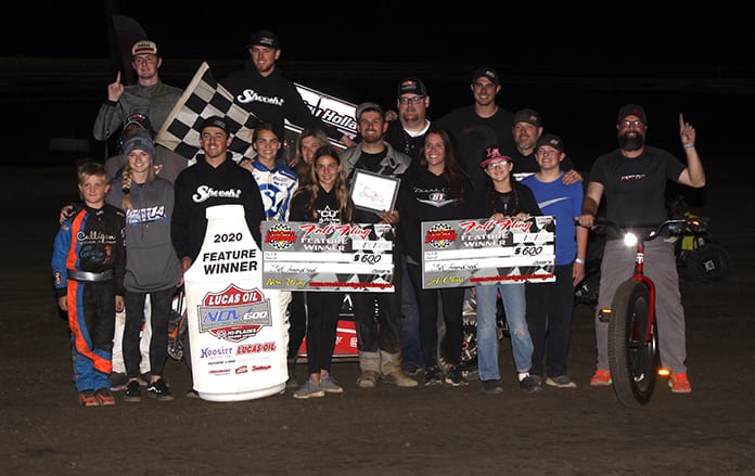 Frank Flud won two more times Lucas Oil National Open Wheel 600 Series features on Sunday at Creek County Speedway. (Richard Bales Photo)