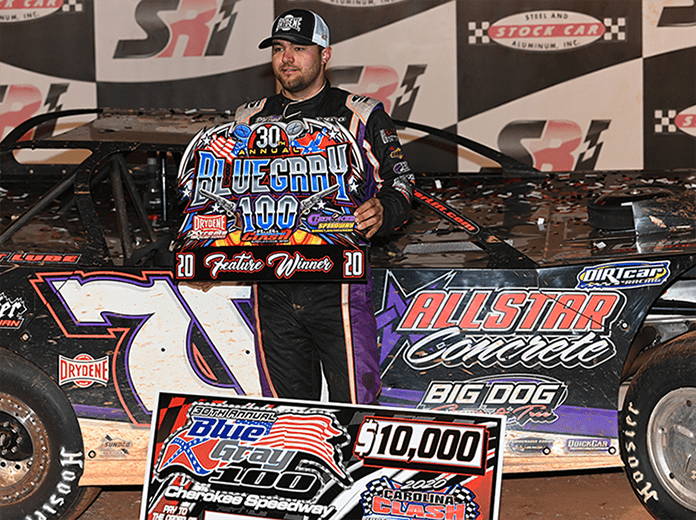 Brandon Overton won the Blue Gray 100 on Sunday at Cherokee Speedway. (Kevin Ritchie Photo)
