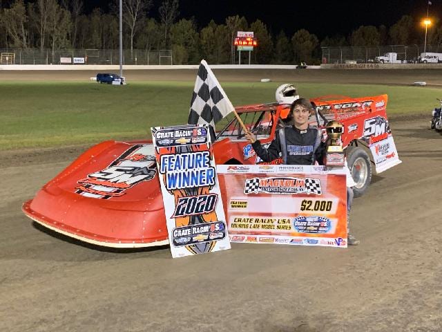 Wil Herrington locked up the Newsome Raceway Parts Crate Racin’ USA Dirt Late Model Series championship with a victory Friday at Magnolia Motor Speedway. (MMS Photo)