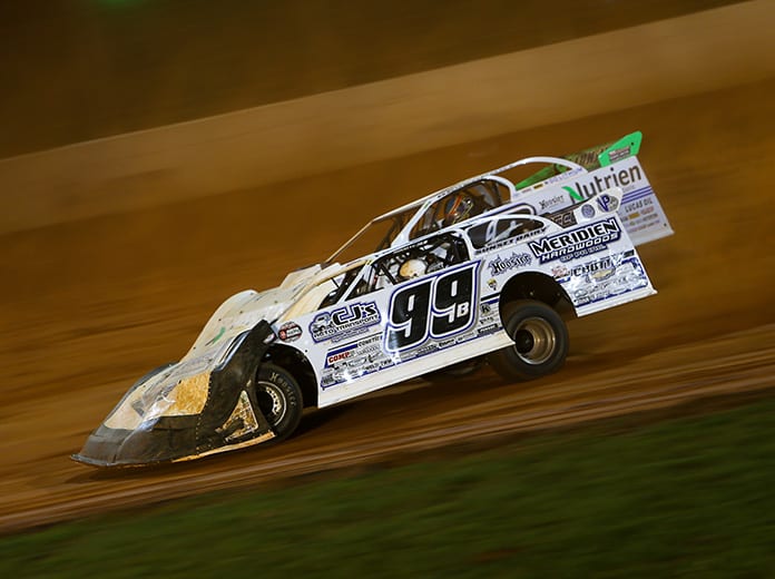 Boom Briggs (99) will be back on tour with the World of Outlaws Morton Buildings Late Model Series next season. (Adam Fenwick Photo)
