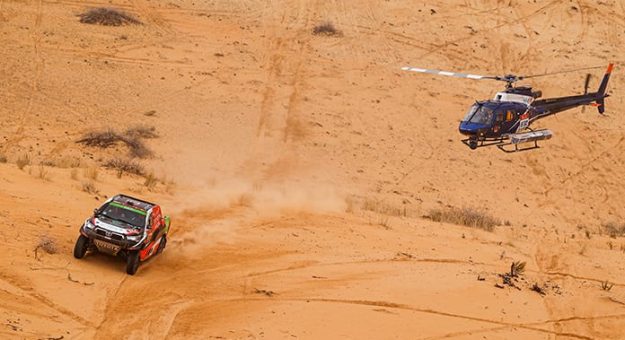 Yazeed Al-Rajhi battles the Saudi Arabian desert during the Dakar Rally. (Dakar Rally Photo)