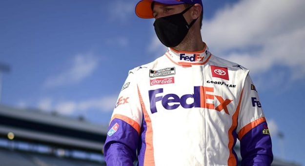 Denny Hamlin recently revealed he plans to climb behind the wheel of a super late model in an effort to prepare himself to compete in the Snowball Derby. (NASCAR Photo)