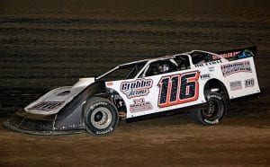 Torin Mettille piloted his No. 116 to the DIRTcar Racing Pro Late Models national championship. (Stan Kalwasinski Photo) 